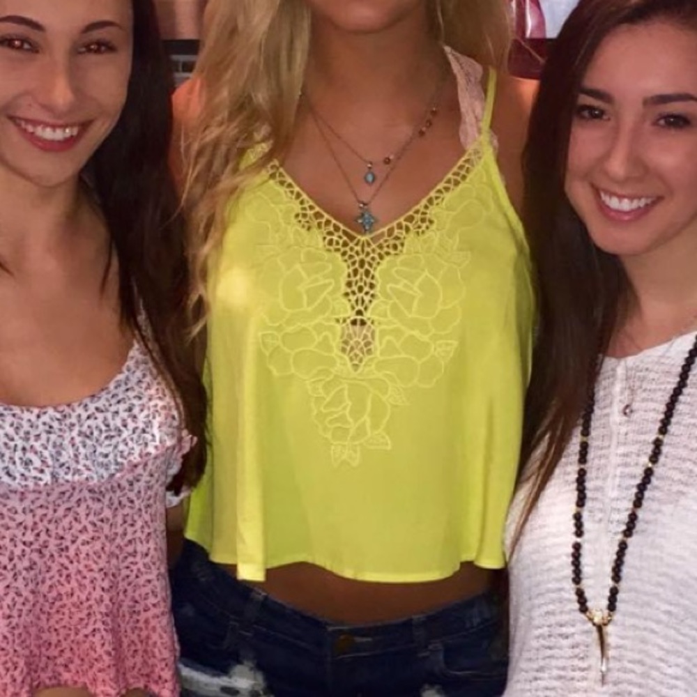 Forever 21 Yellow Cropped Tank